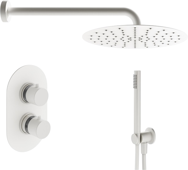 Душевой комплект Plumberia Selection Ixo KITXOT18BO С ВНУТРЕННЕЙ ЧАСТЬЮ, белый матовый