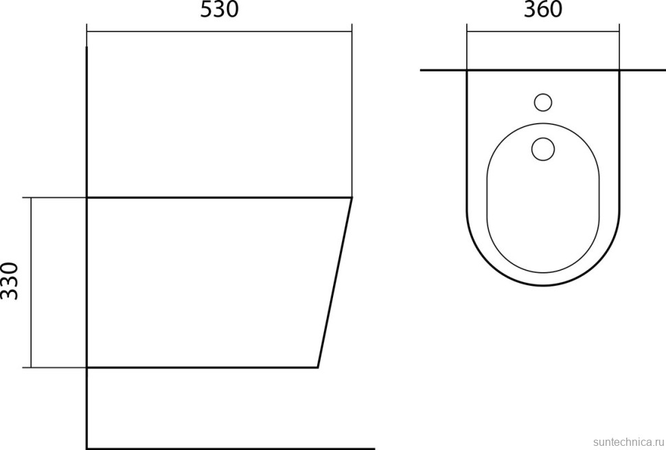 Биде подвесное AQUATEK Вега AQ1057-00 глянцевое белое
