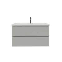 Тумба с раковиной SanStar Riana 100 подвесная, grey, раковина Миранда 100