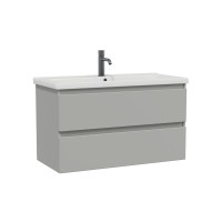 Тумба с раковиной SanStar Riana 100 подвесная, grey, раковина Миранда 100