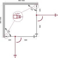 Душевой уголок BelBagno Etna A-22-100-C-Cr