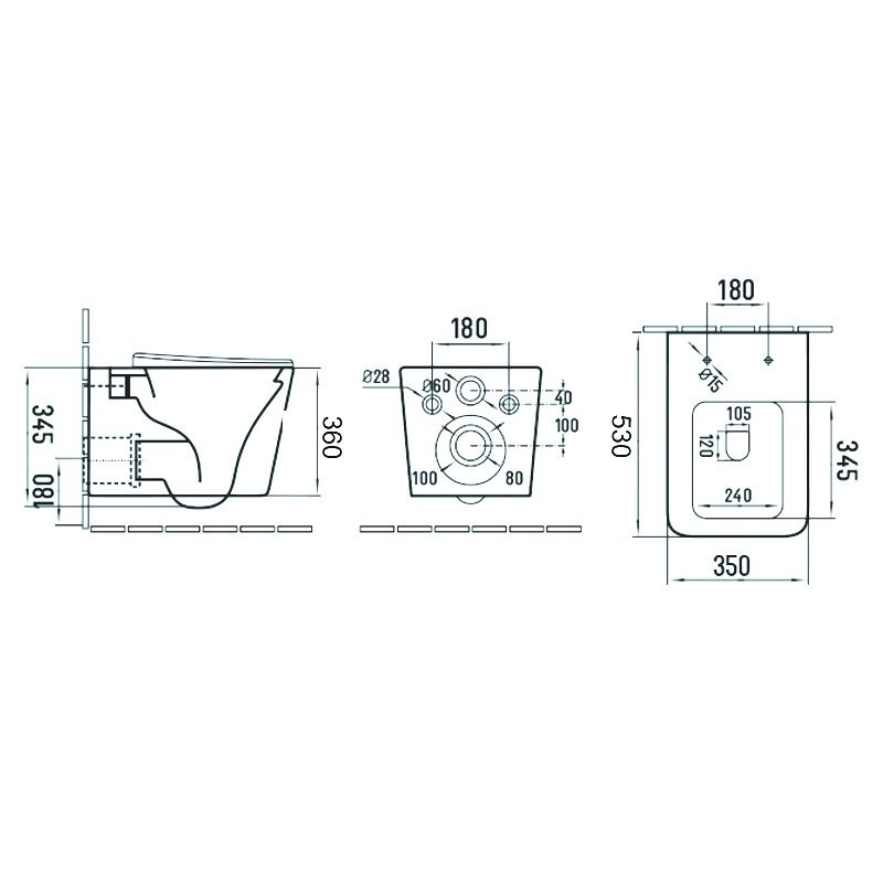 Унитаз подвесной AZARIO Nova AZ-2216 SP глянцевый белый