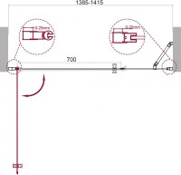 Душевая дверь в нишу BelBagno Etna B-11-60+80-C-Cr