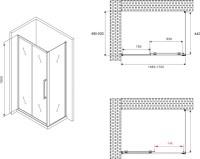 Душевой уголок Abber Schwarzer Diamant AG30170BH-S50B 170x50, профиль черный,  стекло прозрачное
