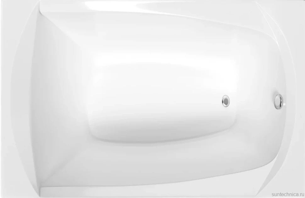 Акриловая ванна 1MarKa Elegance Стандарт 2 120x70 см, встраиваемая, белая, с каркасом, со сливом-переливом