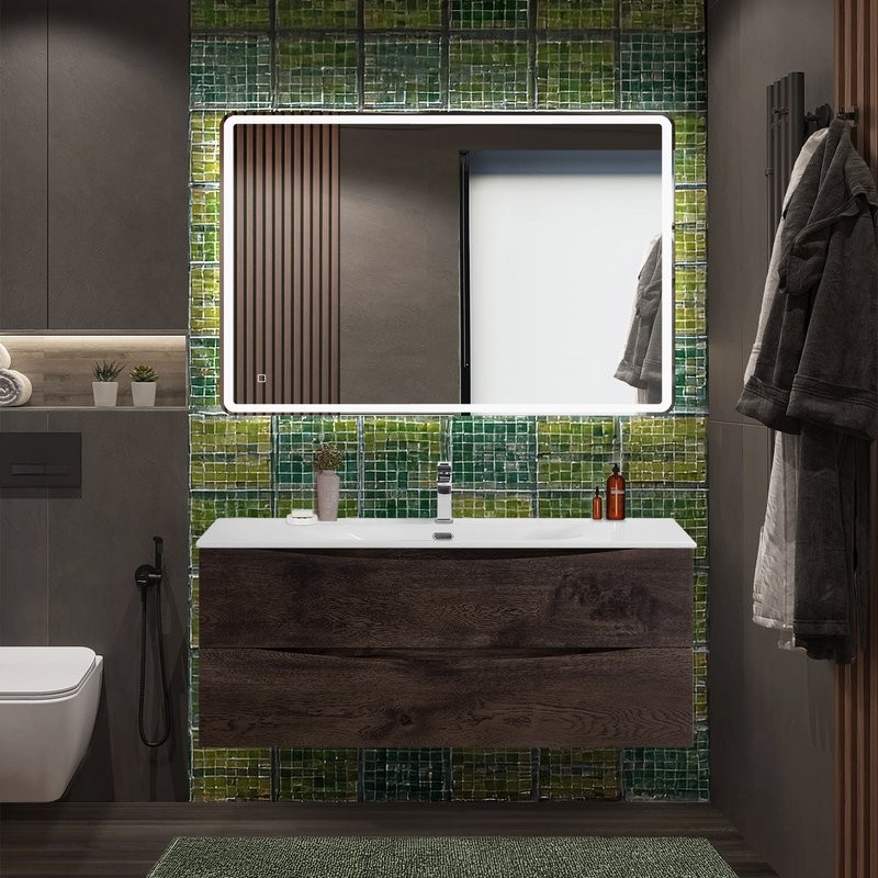 Тумба под раковину BelBagno Marino-cer-n 120 подвесная, rovere nature grigio