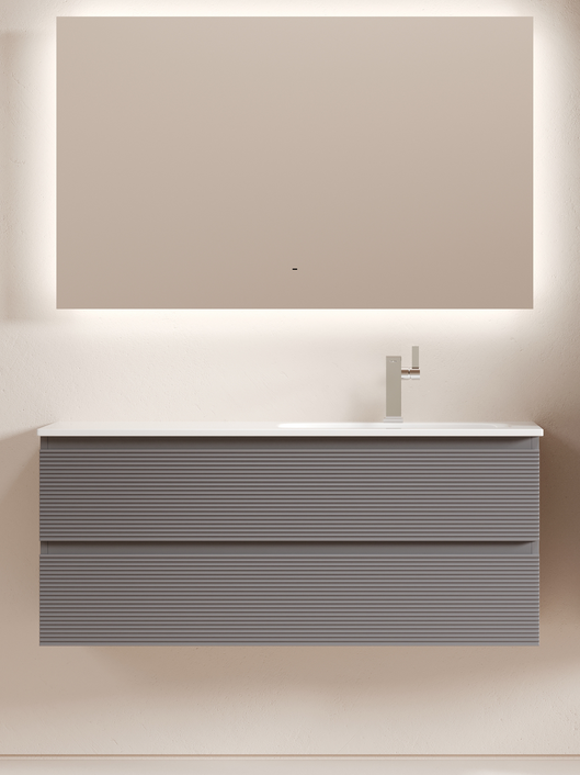 Мебель для ванной комнаты Sancos Folk 120 R подвесная, 2 ящика, grey soft