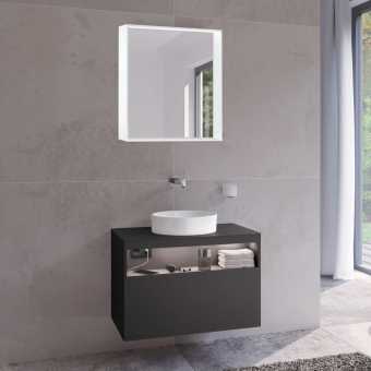Мебель для ванной Keuco Stageline 32863 80 см, с подсветкой, розеткой и точкой зарядки USB и USB-C, вулканит