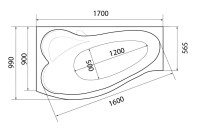 Акриловая ванна 1MarKa Gracia L Премиум 170x100 см, угловая, левая, пристенная, белая, асимметричная, с каркасом, с экраном, с сиденьем, со сливом-переливом