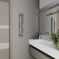 Полотенцесушитель электрический Bauedge Stella Square R 8х80, нержавеющая сталь полированная