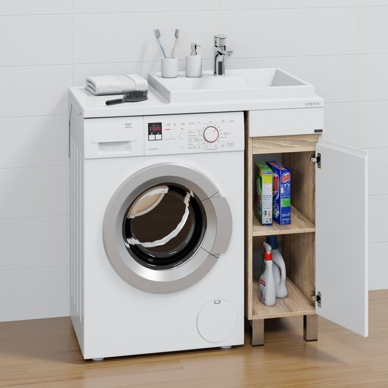 Мебель для ванной комнаты СаНта Марс 29 R под стиральную машину, напольная, 1 дверца, янтарная