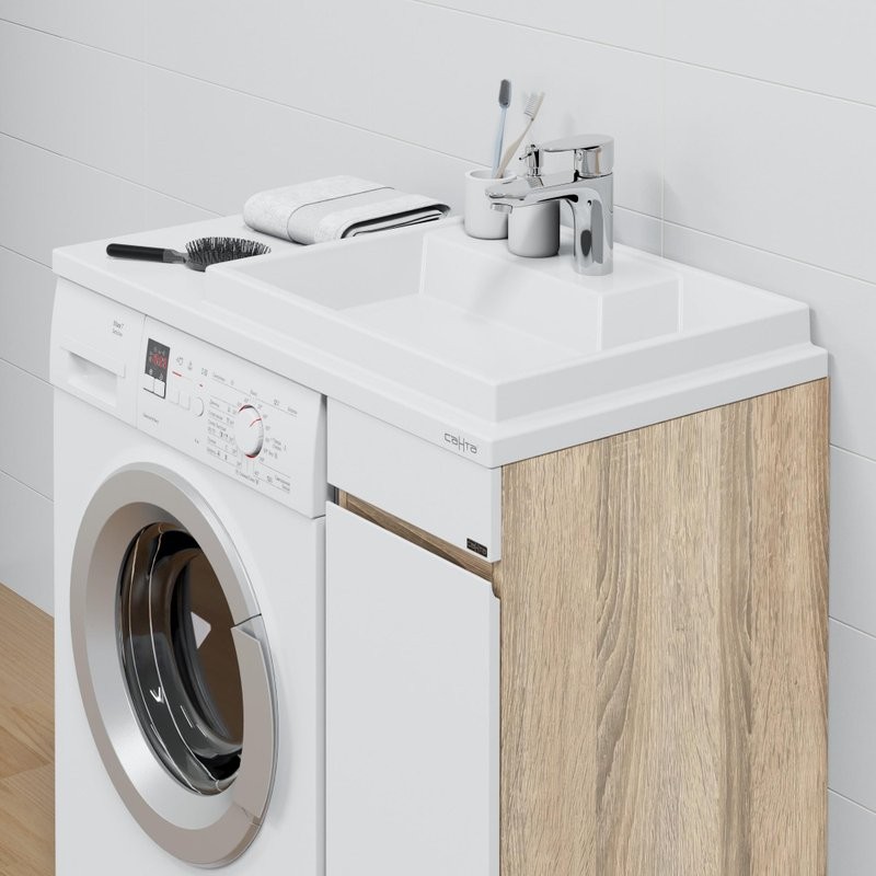 Мебель для ванной комнаты СаНта Марс 29 R под стиральную машину, напольная, 1 дверца, янтарная