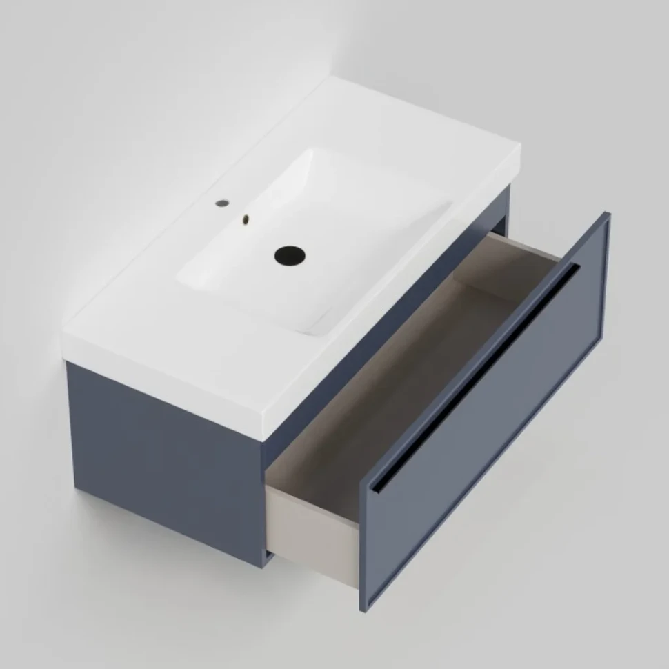 Тумба с раковиной La Fenice Elba 100 подвесная, blu grigio, раковина Cubo 100