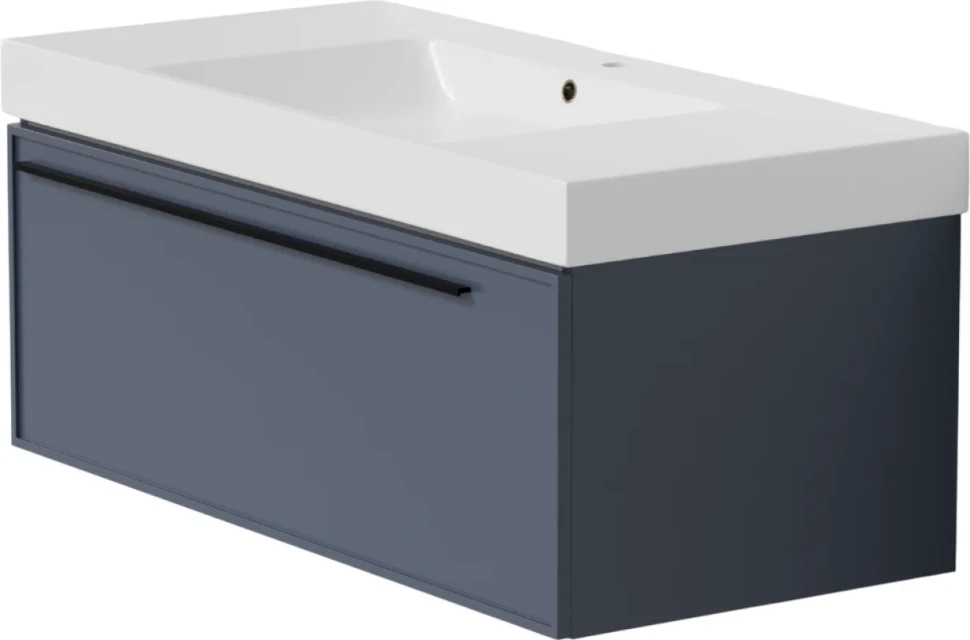 Тумба с раковиной La Fenice Elba 100 подвесная, blu grigio, раковина Cubo 100