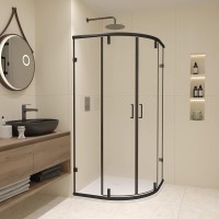 Душевой уголок RGW Classic CL-55-B 90х90x185, профиль матовый черный, стекло прозрачное