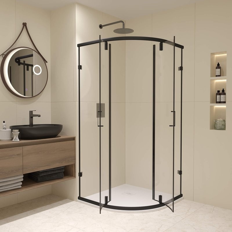 Душевой уголок RGW Classic CL-55-B 90х90x185, профиль матовый черный, стекло прозрачное
