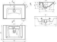 Тумба с раковиной Dreja Perfecto 70 подвесная, дуб эврика, белый глянец