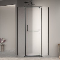 Душевой уголок RGW Passage PA-081B 120х120, профиль черный, стекло матовое