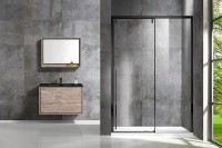 Душевая дверь в нишу Vincea Lugano VDS-1L140CLB-1 140 см, профиль черный