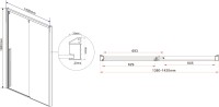Душевая дверь в нишу Vincea Lugano VDS-1L140CLB-1 140 см, профиль черный
