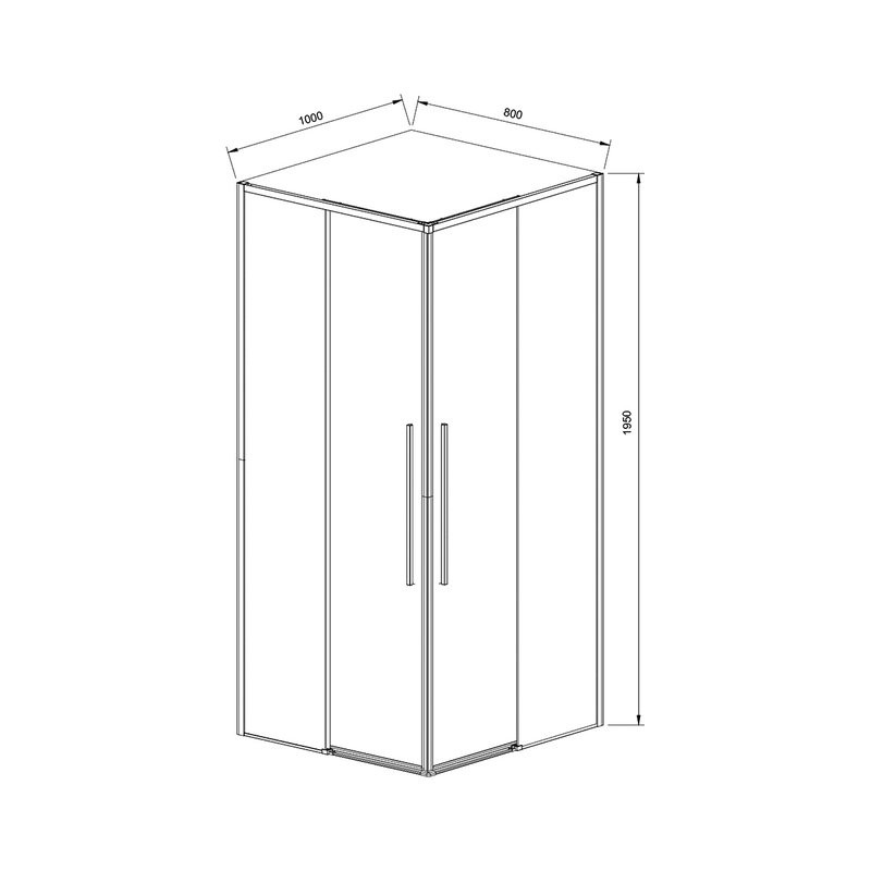 Душевой уголок Vincea Slim-N VSS-4SN8010CLG 100х80, профиль брашированное золото, стекло прозрачное