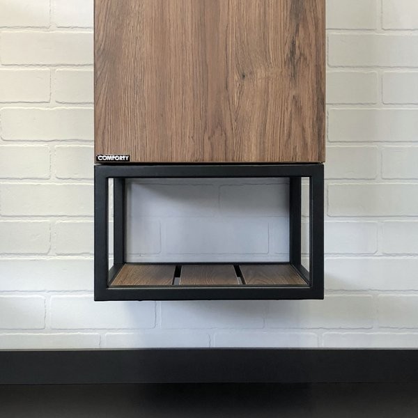 Шкаф пенал для ванной Comforty Порто 35 дуб темно-коричневый