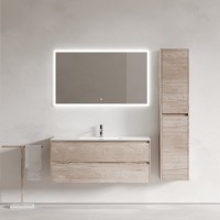 Тумба с раковиной Sancos Libra 120 дуб галифакс натуральный, белая раковина CN7006