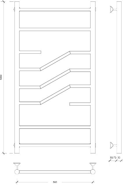 Полотенцесушитель водяной Secado Риволи 4603777448165 105x55 см, глянцевый хром, лесенка