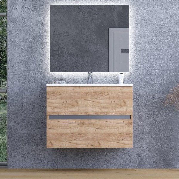 Мебель для ванной комнаты Sanvit Кубэ-2 75 подвесная, дуб