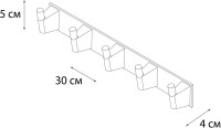 Крючок Fixsen Trend FX-97805-5 черный, 5 крючков