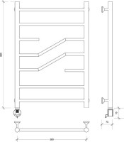 Полотенцесушитель электрический Secado Риволи 4603777457945 85x55 см, подключение слева, глянцевый хром, лесенка