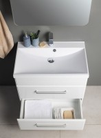 Тумба с раковиной Aquanet Лукка 58 белая глянцевая