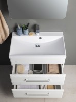 Тумба с раковиной Aquanet Лукка 58 белая глянцевая