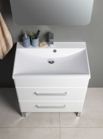 Тумба с раковиной Aquanet Лукка 58 белая глянцевая