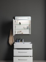 Тумба с раковиной Aquanet Лукка 58 белая глянцевая