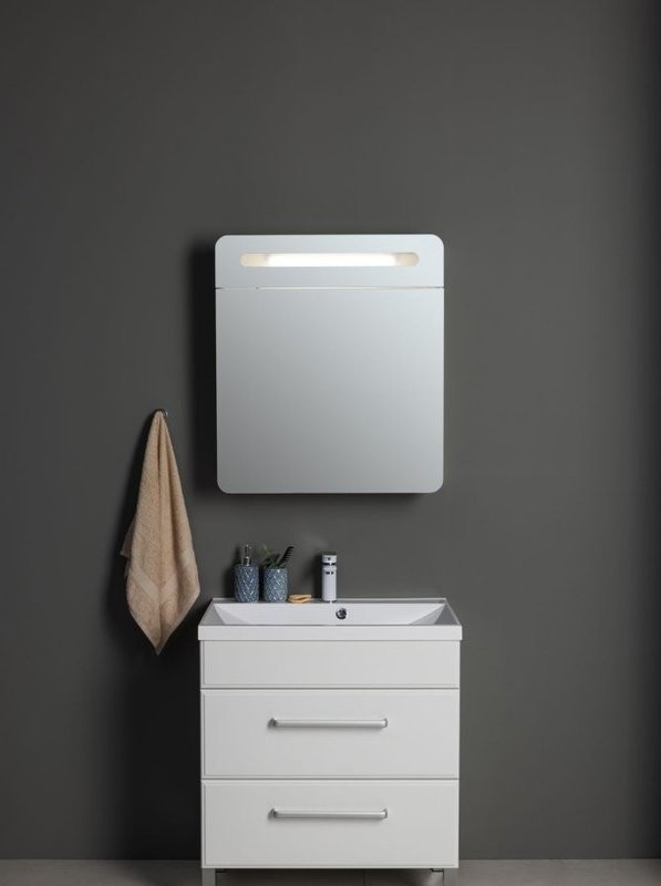 Тумба с раковиной Aquanet Лукка 58 белая глянцевая