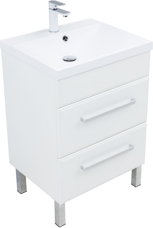Тумба с раковиной Aquanet Лукка 58 белая глянцевая