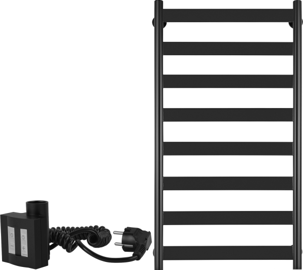 Полотенцесушитель электрический Secado Комано 2 , 105x55 см, подключение слева, матовый черный, лесенка