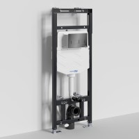 Система инсталляции для унитазов Wasserkraft Alme 15TLT.010.ME.PB03 с кнопкой смыва черной