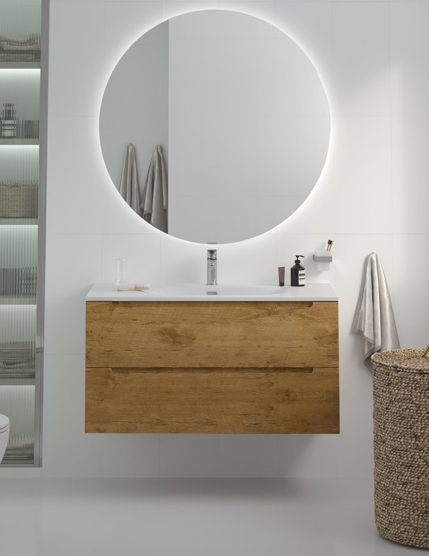 Мебель для ванной комнаты BelBagno Etna 100 rovere nature, раковина BB-8099-120-2