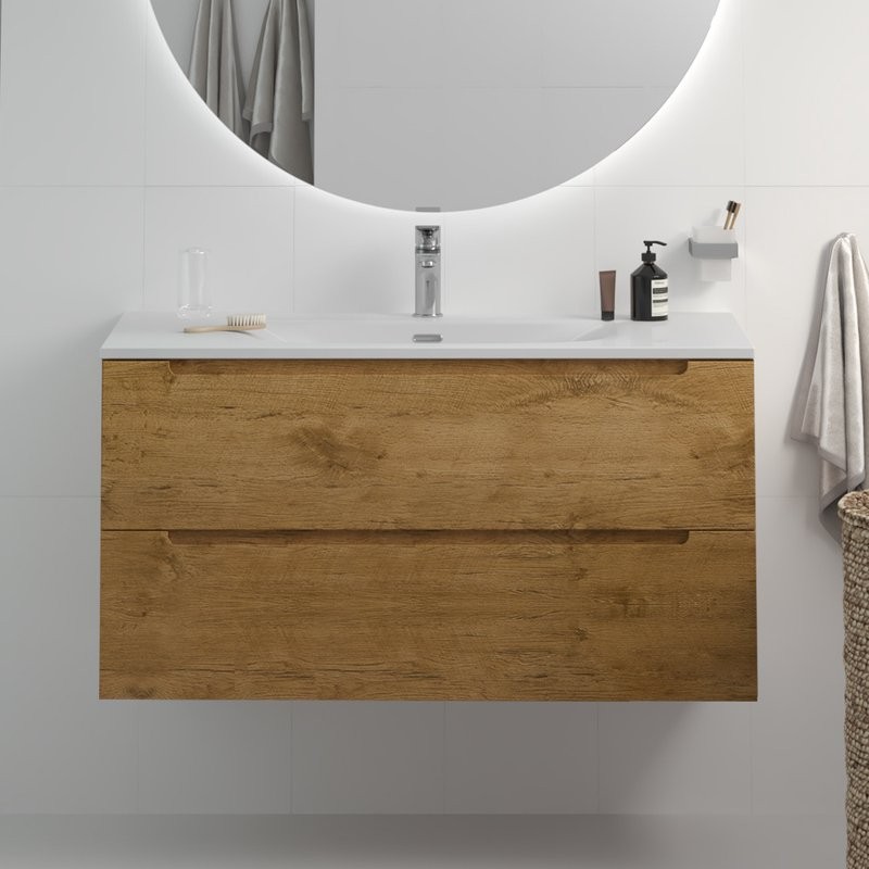 Мебель для ванной комнаты BelBagno Etna 100 rovere nature, раковина BB-8099-120-2