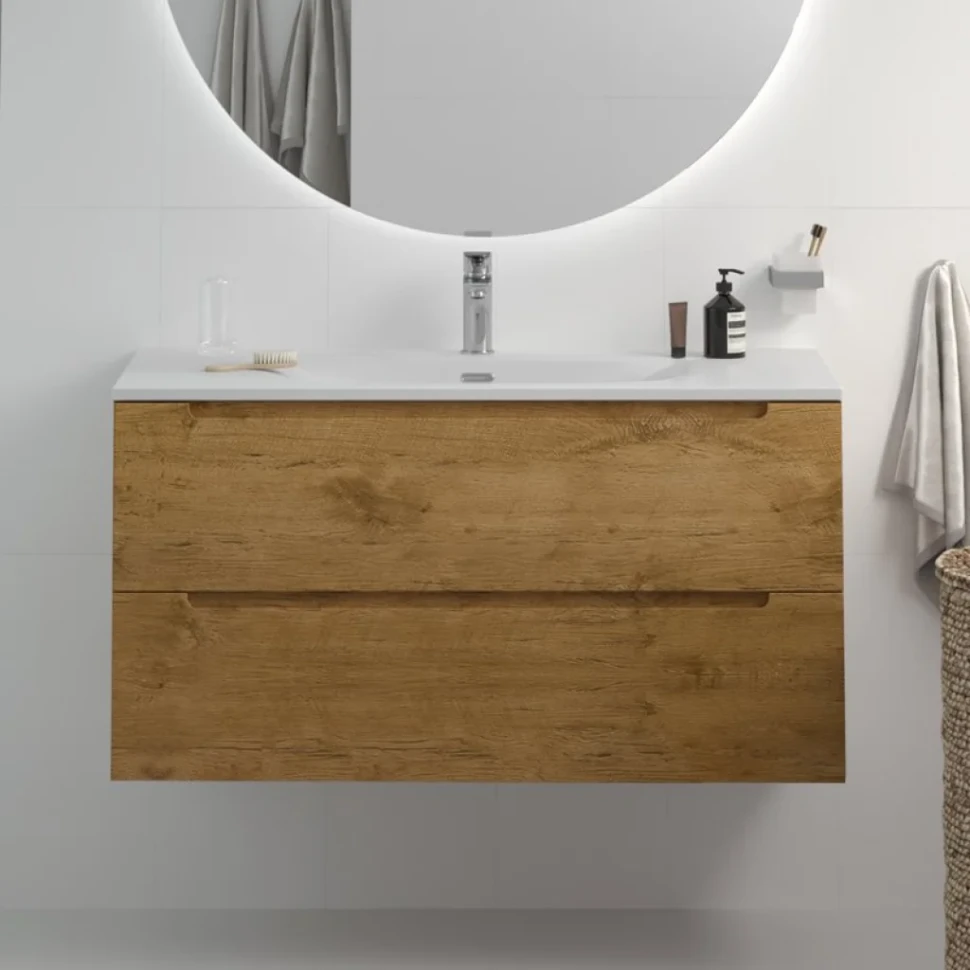 Мебель для ванной комнаты BelBagno Etna 100 rovere nature, раковина BB-8099-120-2