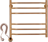 Полотенцесушитель электрический Secado Агата 2 65x55 см, подключение слева, бронза, лесенка, латунь