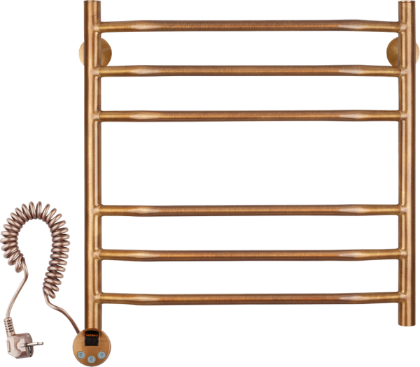 Полотенцесушитель электрический Secado Агата 2 65x55 см, подключение слева, бронза, лесенка, латунь