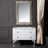 Тумба с раковиной Armadi Art NeoArt 100 white с ручками Drop хром, с ножками