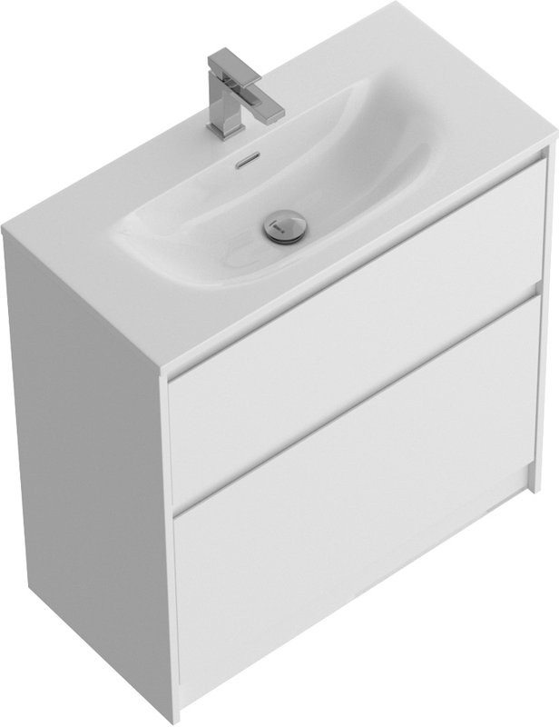 Тумба с раковиной BelBagno Kraft 39 80 напольная, bianco opaco, раковина BB-8099-3-80