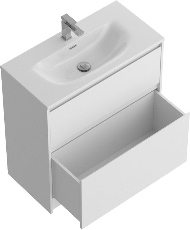 Тумба с раковиной BelBagno Kraft 39 80 напольная, bianco opaco, раковина BB-8099-3-80