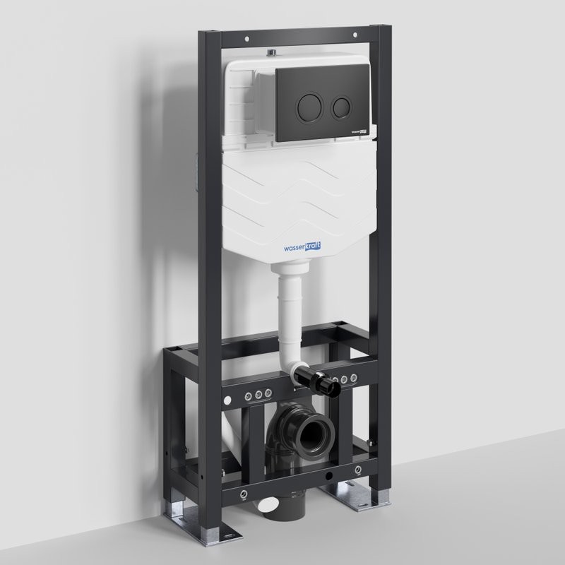 Система инсталляции для унитазов Wasserkraft Dill 61TLT.010.ME.MB01 с кнопкой смыва матовой черной