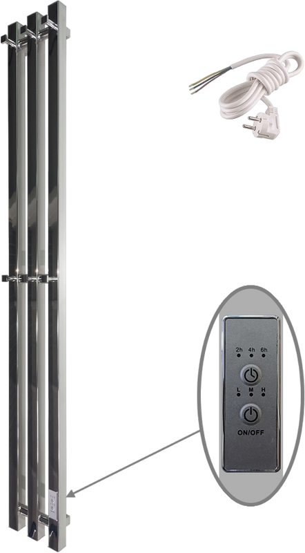 Полотенцесушитель электрический Маргроид Inaro профильный 120х15, с крючками, хром