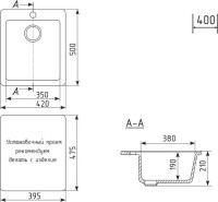 Мойка кухонная Mixline ML-GM14 темно-серая
